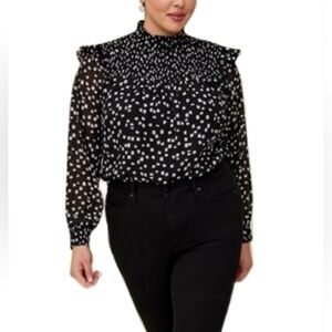 Torrid Shirt Polka Dot Black Plus Size 4